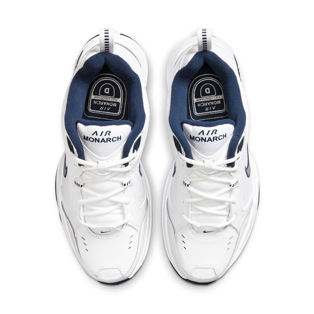 Nike Air Monarch IV Men's White and Navy Athletic Shoes